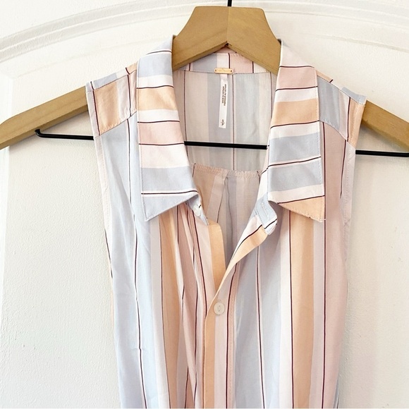 FREE PEOPLE MacKenzie Pastel Striped Wrap Blouse NWT - Picture 9 of 13